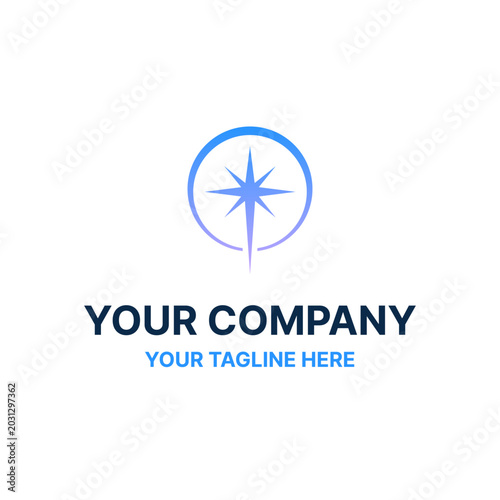 Rising Star Navigation Success Logo Vector Abstract Illustration Icon Design Template Element 