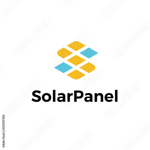 S Letter Initial Solar Panel Power Logo Vector Abstract Illustration Icon Design Template Element 