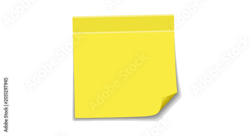 Blank Yellow Sticky Note Isolated on White Background