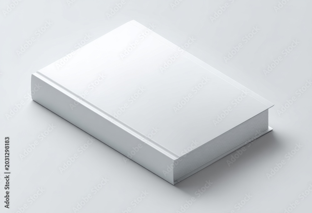 Fototapeta premium Blank White Book With Closed Cover on Neutral Background