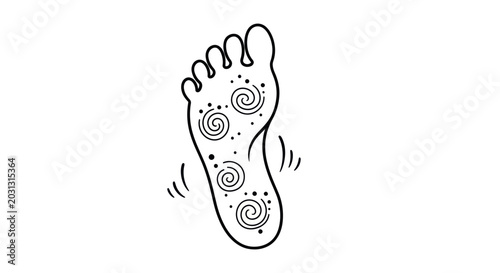 Photos Foot with reflexology massage points marked.