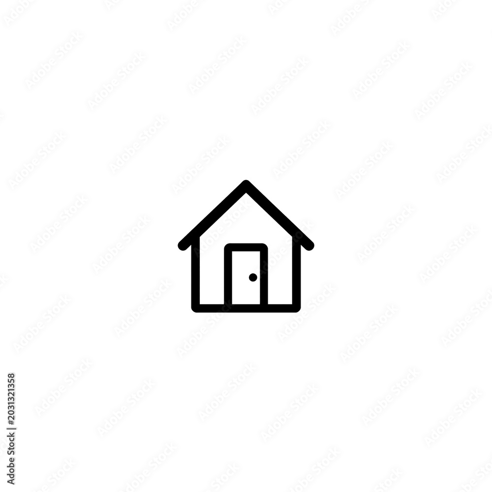 Fototapeta premium Tiny Home Black Line Icon Set – Minimal Flat Outline Tiny House Collection on White Background