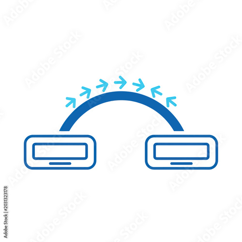 Принти на полотні Data Transfer Between Devices, Network Connection, Digital Communication