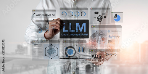 Foto Large Language Model LLM processing data