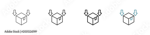 Outline style packaging icon set. Available various sizes