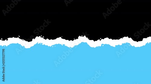 Blue Water Wave with Smooth Undulating White Foam Crests and Isolated Tip Splashes Rolling Steadily, Looping Animation with Transparent Background