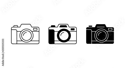 Fotografía Camera Icons Set, Vintage and Modern Photography Equipment Vector Graphics, Digi