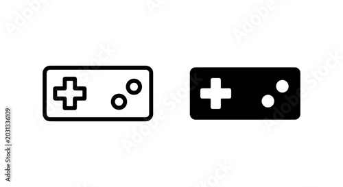 Tableau sur toile Video Game Controller Icons, Retro Gaming Input Device Symbols, Digital Entertai