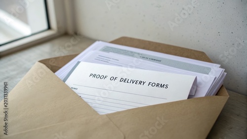 Delivery Documentation Inside a Brown Envelope on a Windowsill