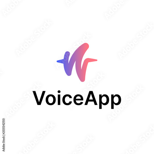 Sound Wave Voice Text Transcribe AI Logo Vector Abstract Illustration Icon Design Template Element 