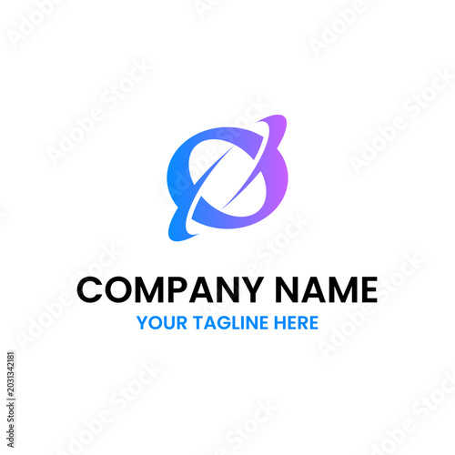 O Letter Initial Orbit Planet Logo Vector Abstract Illustration Icon Design Template Element 
