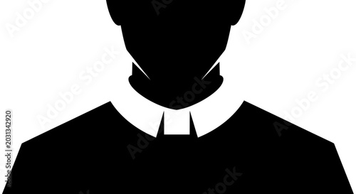 Canvastavla Silhouette of a Priest wearing a Clerical Collar