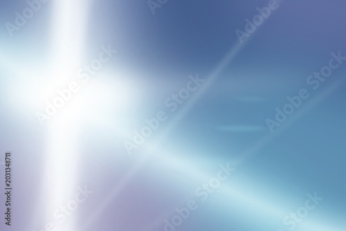 Foto Abstract glowing light cross on blue gradient background with copy space