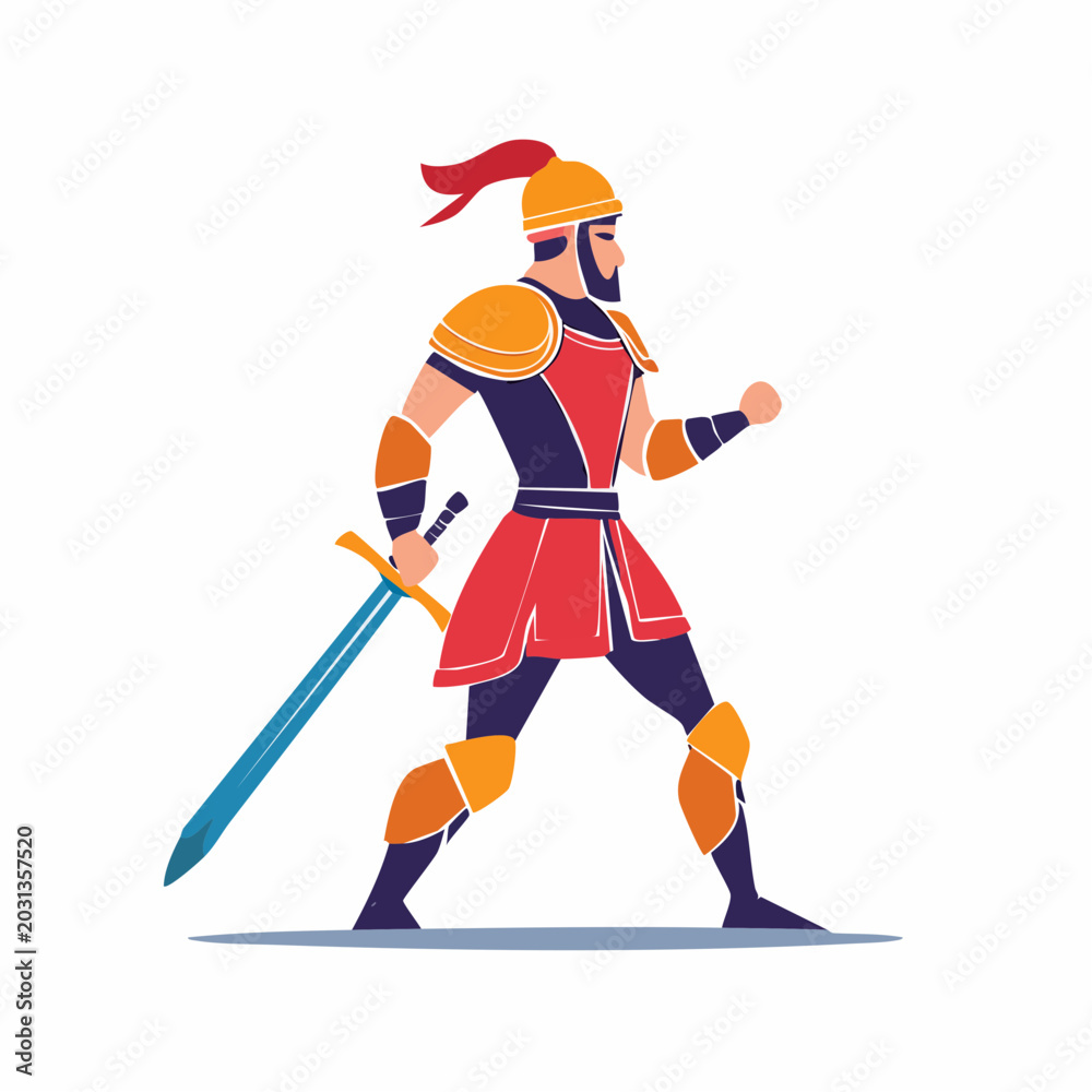 Fototapeta premium Stylized Warrior with Sword