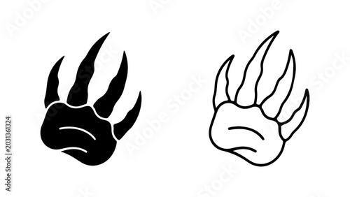 Black and White Animal Claw Print Icons