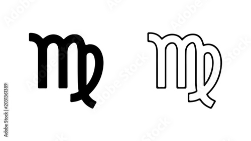 Tableau sur toile Virgo Zodiac Sign Symbol Icons Set