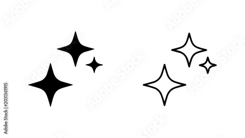 Foto Set of Sparkle and Shine Star Icons