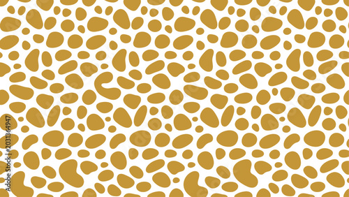 фотографія Seamless abstract pattern with golden organic shapes on a white background