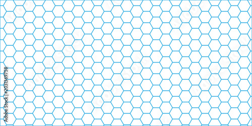 Tableau sur toile Light blue hexagon seamless pattern vector background with geometric shapes, ide