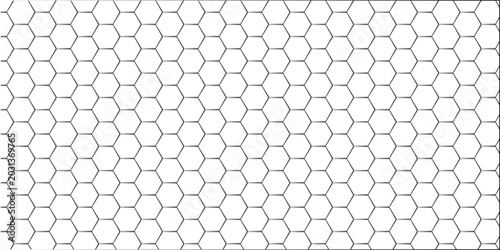 Billede på lærred Grey hexagon seamless pattern vector background with geometric shapes, perfect f