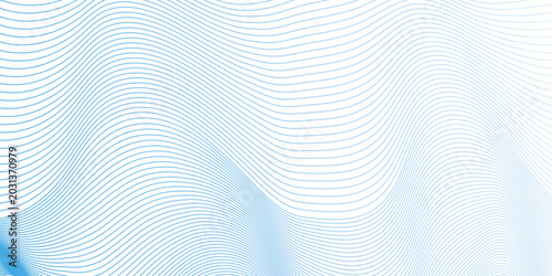 Quadro em tela Abstract blue gradient wave line web design
