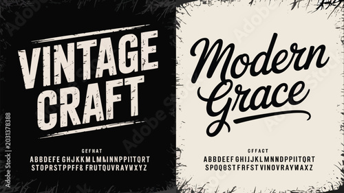 Tableau sur toile A striking typographic design showcasing vintage and modern font styles with cha