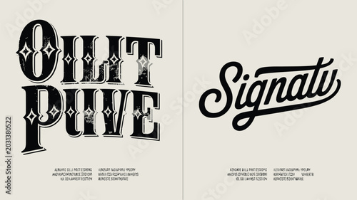 Bild auf Leinwand Vintage typography designs featuring ornate lettering and distinctive stylistic