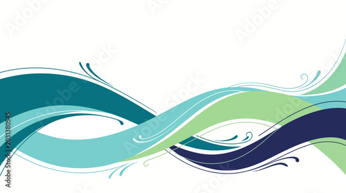 Foto Colorful flowing wave patterns with elegant swirls