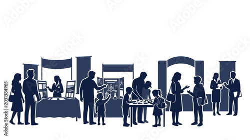 Foto Community Event with Engaged Visitors and Displays