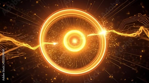 Abstract AI electrons motion illustration quantum energy core background for advanced technology branding and digital science advertising design quantum computing bigdata electrons background