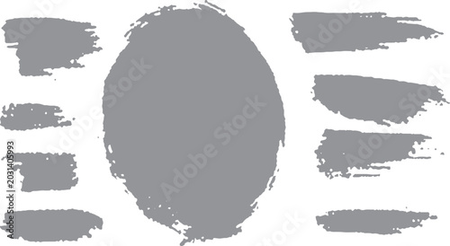 Cuadro en lienzo Decorative hand painted circle frames for logo templates Vector brush stroke rin