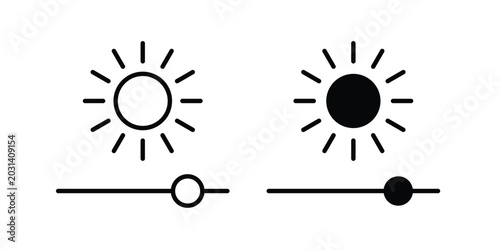 Fotografie Brightness icon design concept pack in black color