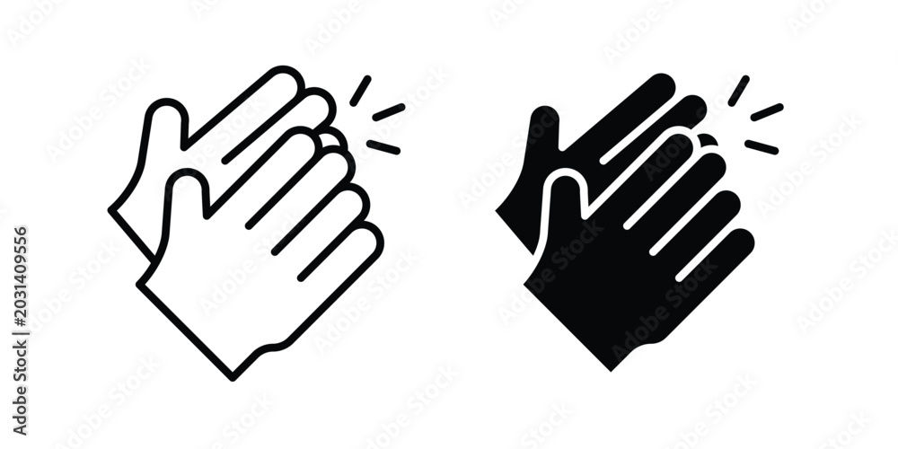 Fototapeta premium Clap icon design concept pack in black color