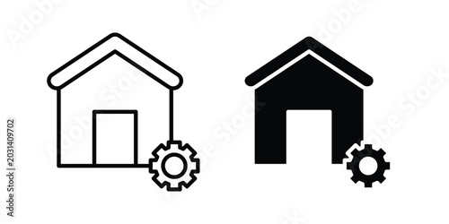 Bild auf Leinwand Construction icon design concept pack in black color