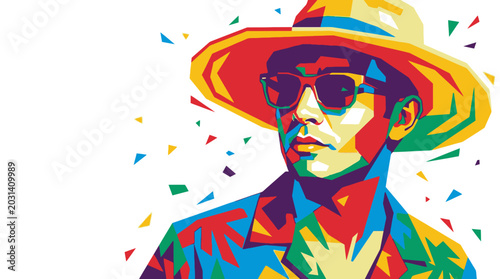 Photos Man Wearing Sunglasses and Hat.