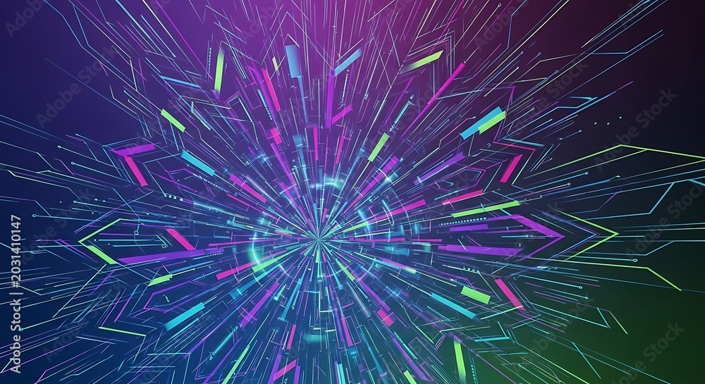 Fototapeta premium Abstract digital lines converging modern technology background design