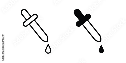 Fotografie Eye dropper icon design concept pack in black color