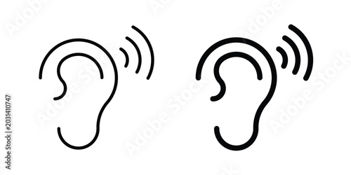 Slika na platnu Hearing icon design concept pack in black color