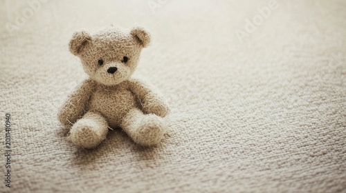 extent. A worn teddy bear with torn seams and exposed stuffing, isolated on a simple background. wildlife magazines, conservation campaigns, designed for eco-tourism storytelling.