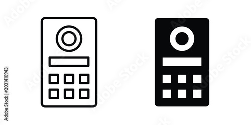 Foto Interphone icon design concept pack in black color