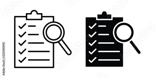 Photography Inspection icon design concept pack in black color