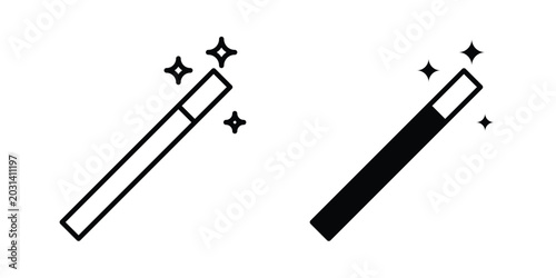 Fotografi Magic icon design concept pack in black color