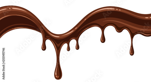 Photos Rich Chocolate Drizzle Wave with Dripping Drops