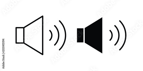 Fotografía volume button icon design concept pack in black color