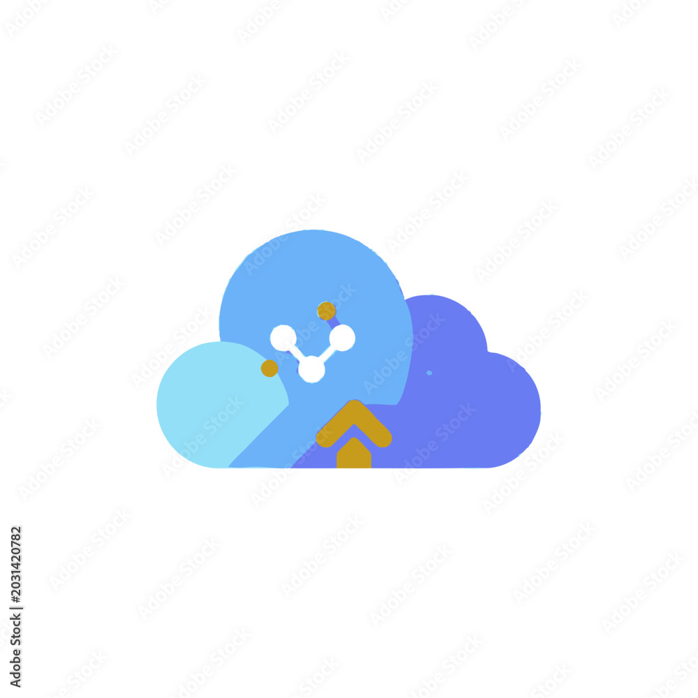 Obraz premium Cloud Computing Technology Icon Symbol.