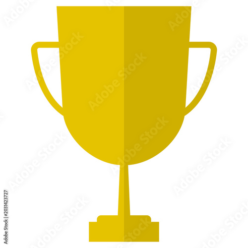 Gold trophy cup icon clipart.