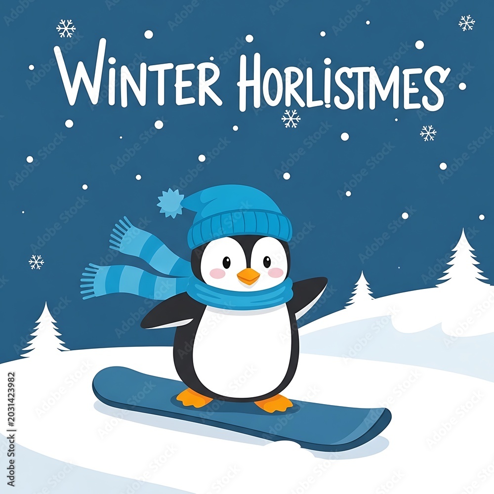 Naklejka premium Penguin Winter Sport.