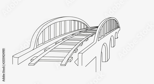 Quadro su tela Railway Bridge Structure Iron Metal.