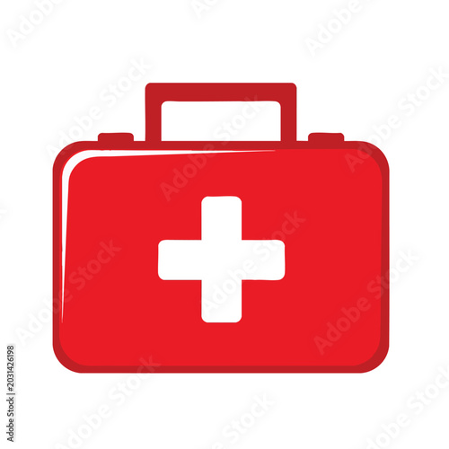 Red first aid kit icon with a white cross symbol.
