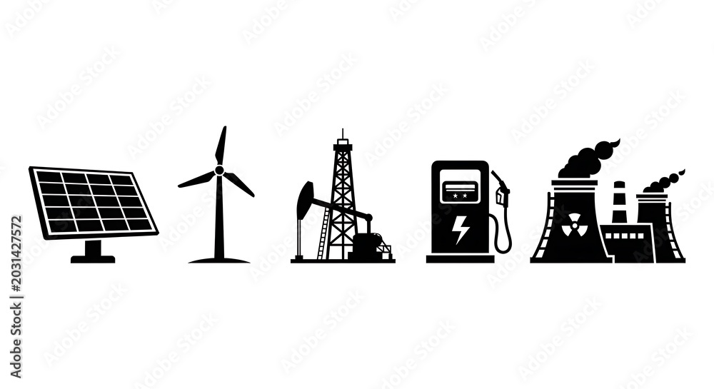Naklejka premium Energy Icons Set.